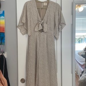 Tan&White Polka Dot Jumpsuit